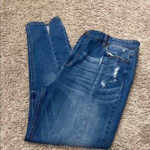 Classic Blue Distressed Women Jeans Sz 13
